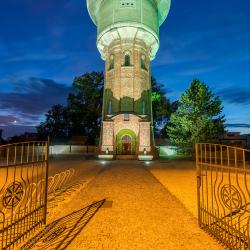 Galerie buddhistického umění ve 32 metrů vysoké vodárenské věži v Třeboni od významného českého architekta Jana Kotěry je technickou památkou, uměleckou galerií a rozhlednou (foto: JCCR).