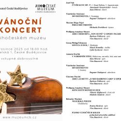 13. prosince se od 18:00 hod. v Barokním sále historické budovy Jihočeského muzea koná vánoční koncert Konzervatoře České Budějovice.