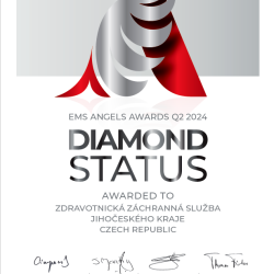 V letošním roce se Zdravotnická záchranná služba JčK opět stala hrdými držitelem diamantového statusu EMS Angels Awards 2024. Tímto oceněním jsou vyznamenáni nejlepší poskytovatelé přednemocniční péče o pacienty s mozkovou mrtvicí po celém světě. Cenu za Zdravotnickou záchrannou službu JčK převzal vedoucí Vzdělávacího a výcvikového střediska Michal Rozum.