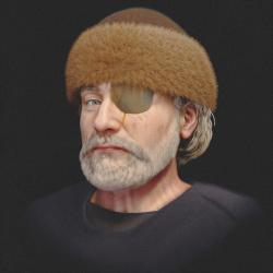 Aproximace obličeje jana Žižky z Trocnova podle lebky. Autor materiálu: Cicero da Costa Moraes.