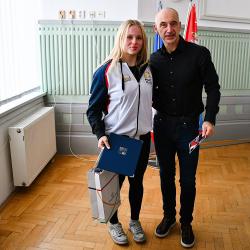 Jana Lamačová s hejtmanem Martinem Kubou.