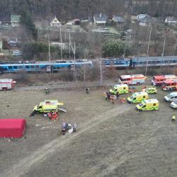 Srážka vlaků u Zlivi. Zdroj: https://x.com/PolicieCZ