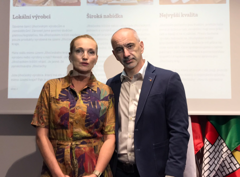 Ředitelka Regionální agrární komory Jihočeského kraje Hana Šťastná a hejtman Jihočeského kraje Martin Kuba.
