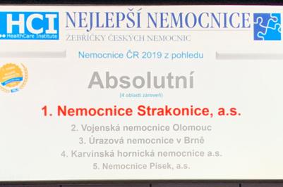 Jihočeské nemocnice stále patří k absolutní špičce tuzemského zdravotnictví. Mimo jiné o tom svědčí i úspěchy v prestižním projektu Nemocnice roku, který pořádá nezisková organizace HealthCare Institute. Absolutním vítězem této soutěže se v roce 2019 stala Nemocnice Strakonice, a.s. V kategorii Finanční zdraví absolutní vítěz zvítězila Nemocnice České Budějovice, a.s. Obhájila tak své prvenství z loňského roku. 